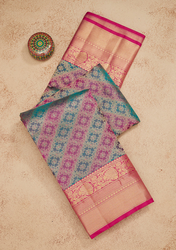 Rama Green Zariwork Pure Silk Saree