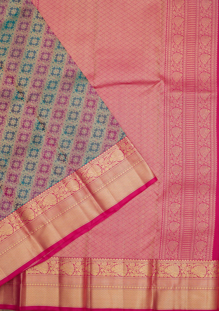 Rama Green Zariwork Pure Silk Saree