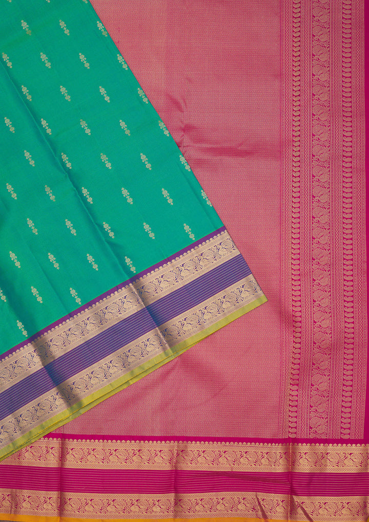 Rama Green Zariwork Pure Silk Saree