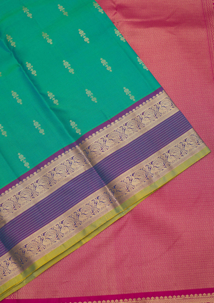 Rama Green Zariwork Pure Silk Saree