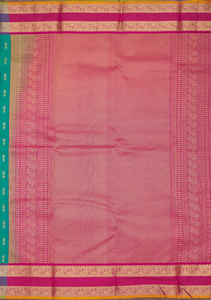 Rama Green Zariwork Pure Silk Saree