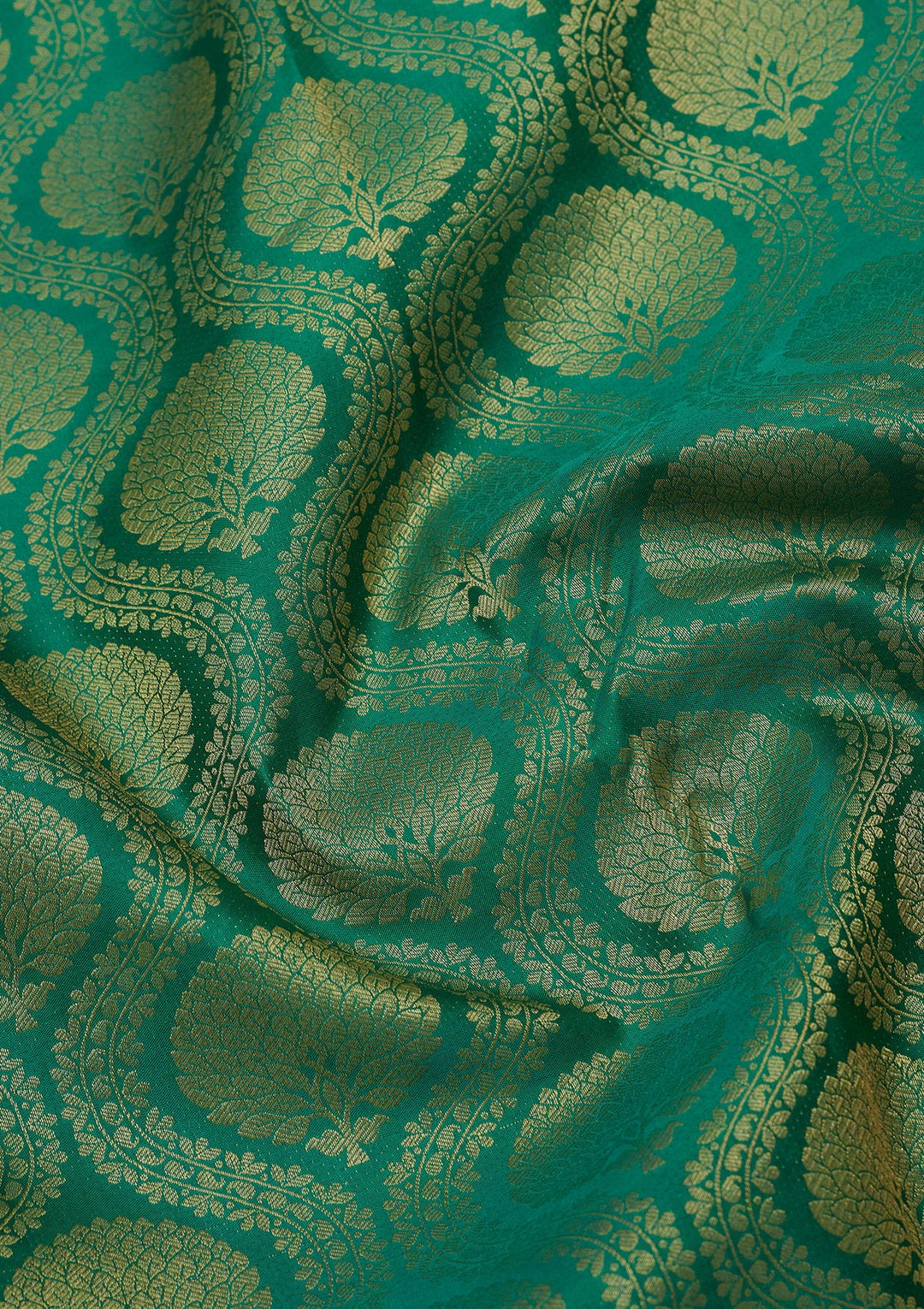 Rama Green Zariwork Pure Silk Saree