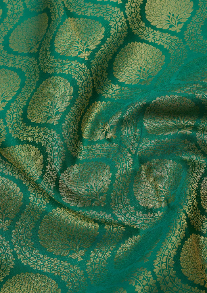 Rama Green Zariwork Pure Silk Saree