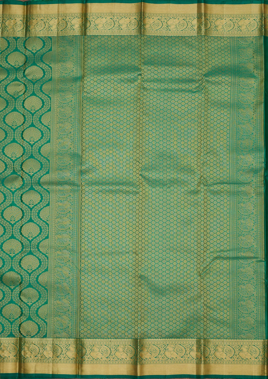 Rama Green Zariwork Pure Silk Saree