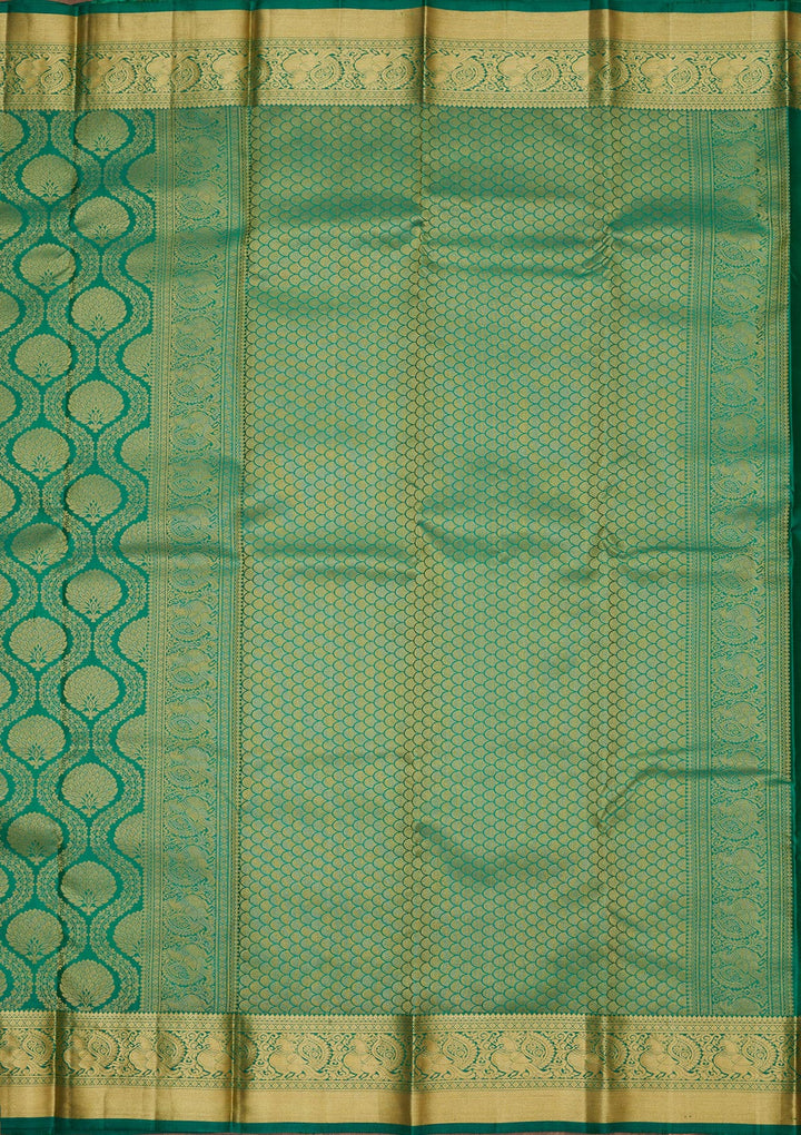 Rama Green Zariwork Pure Silk Saree