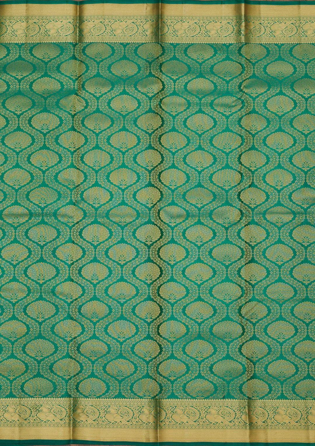 Rama Green Zariwork Pure Silk Saree