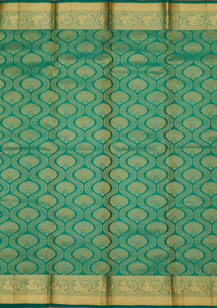 Rama Green Zariwork Pure Silk Saree