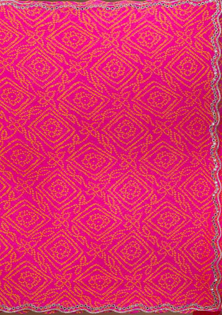 Rani Pink Stonework Georgette Saree