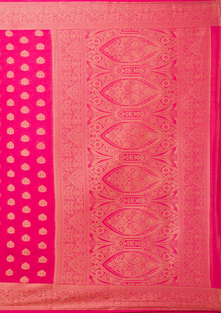 Rani Pink Zariwork Art Silk Saree