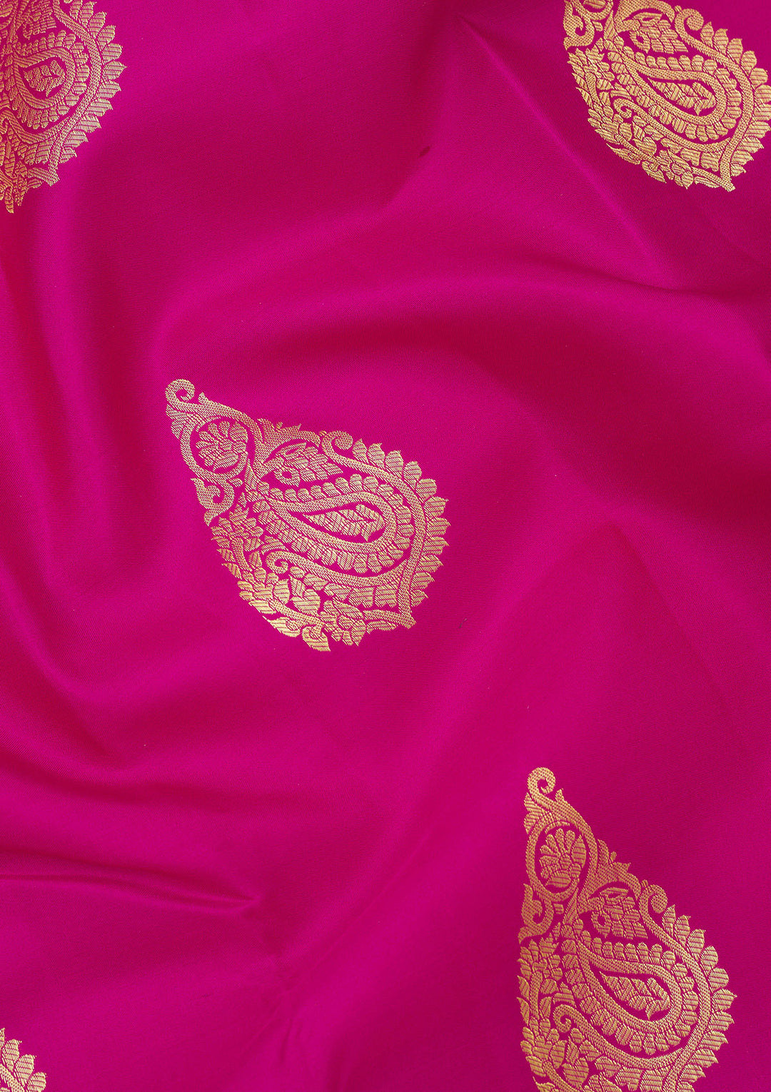 Rani Pink Zariwork Pure Silk Saree