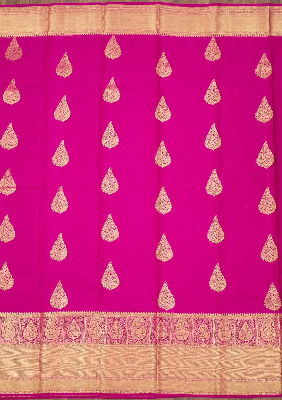 Rani Pink Zariwork Pure Silk Saree