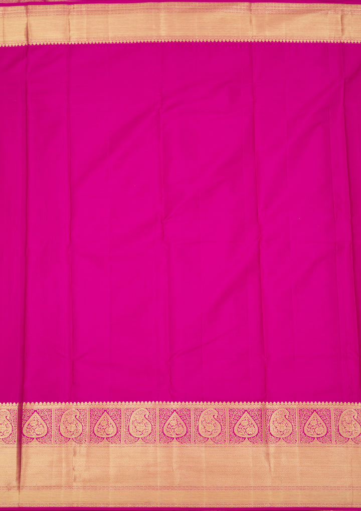 Rani Pink Zariwork Pure Silk Saree