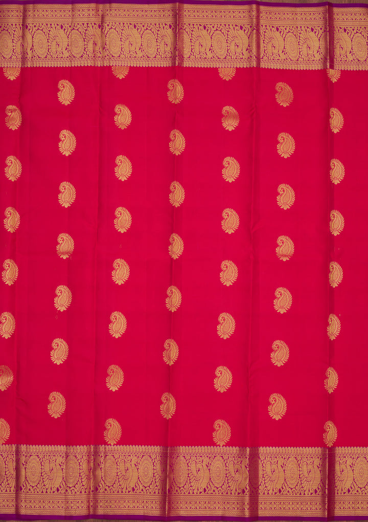 Rani Pink Zariwork Pure Silk Saree