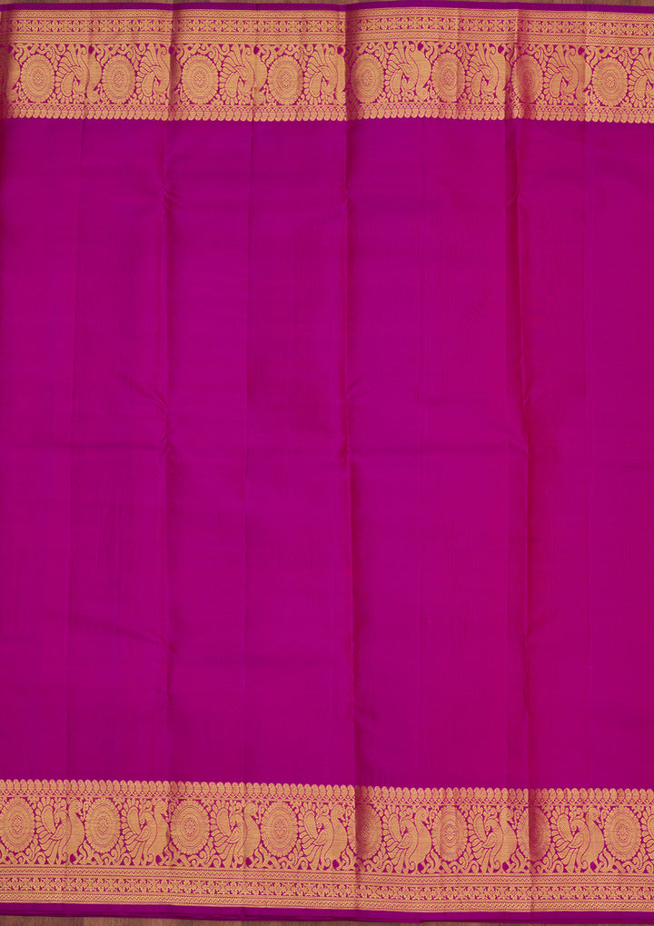 Rani Pink Zariwork Pure Silk Saree