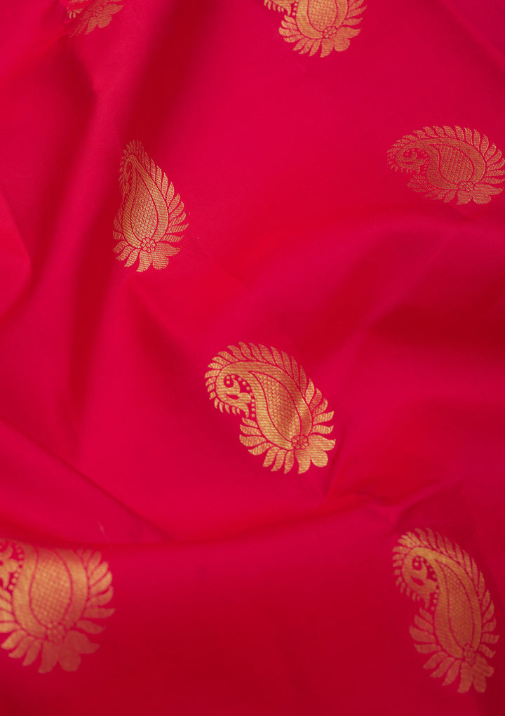 Rani Pink Zariwork Pure Silk Saree