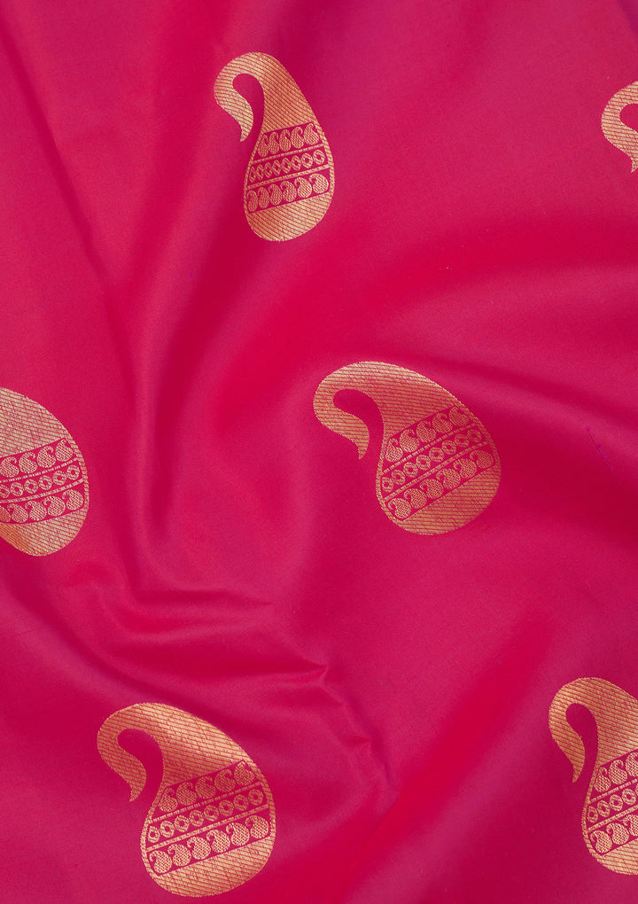 Rani Pink Zariwork Pure Silk Saree