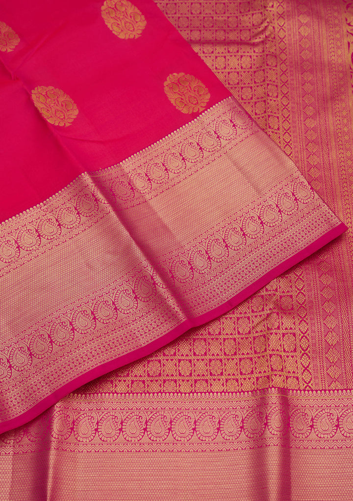 Rani Pink Zariwork Pure Silk Saree