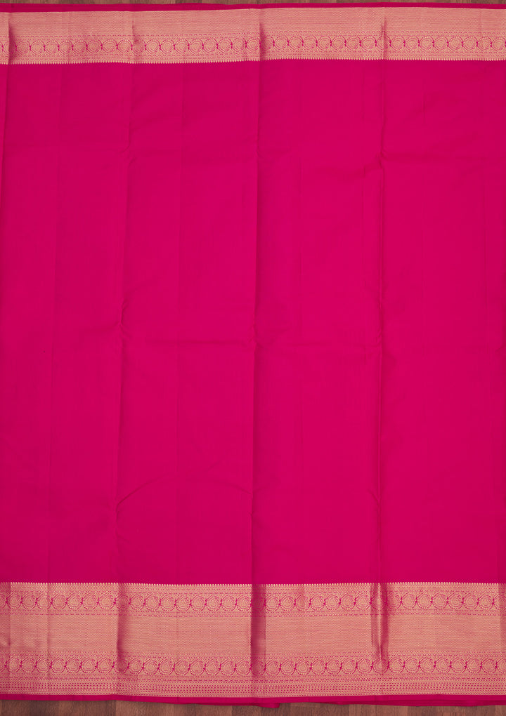 Rani Pink Zariwork Pure Silk Saree