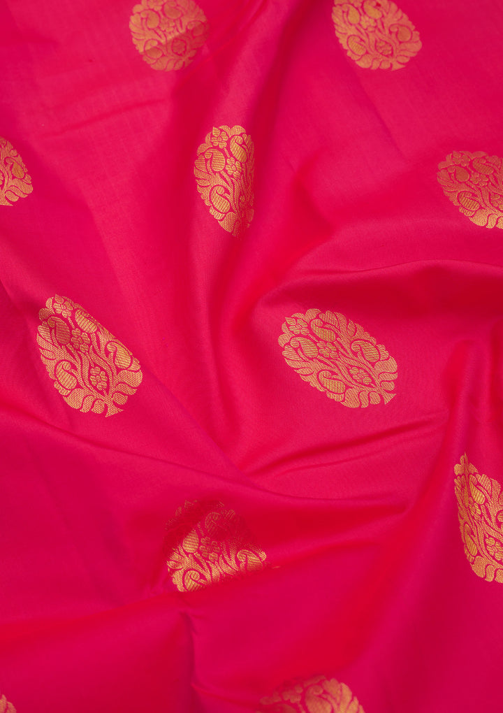 Rani Pink Zariwork Pure Silk Saree