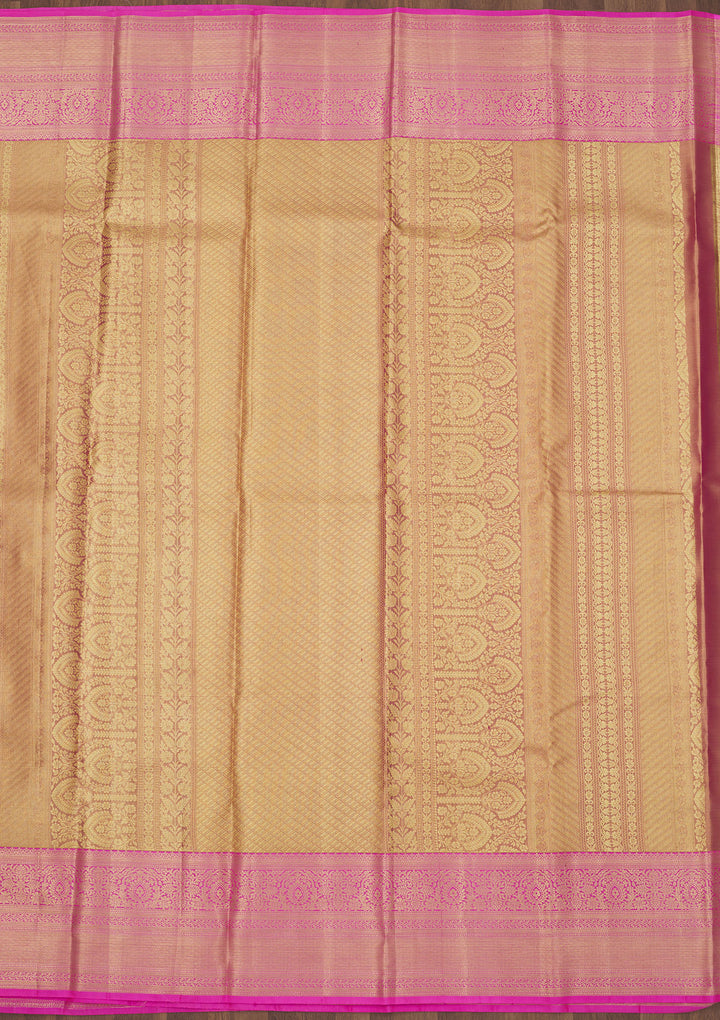 Rani Pink Zariwork Pure Silk Saree
