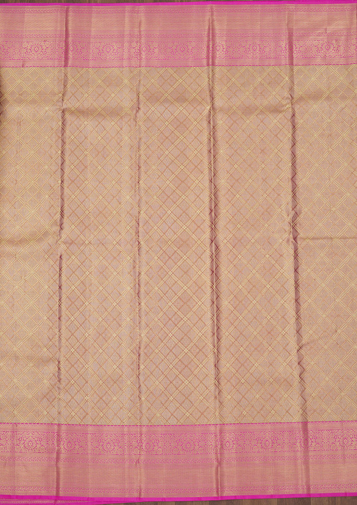 Rani Pink Zariwork Pure Silk Saree