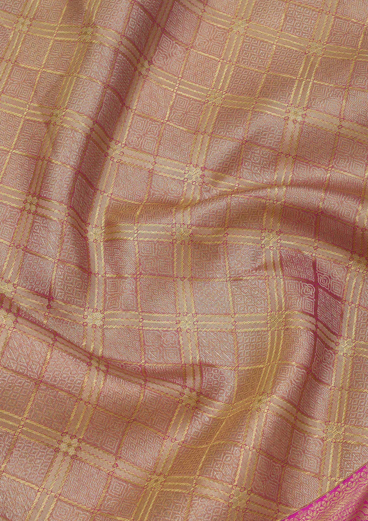 Rani Pink Zariwork Pure Silk Saree