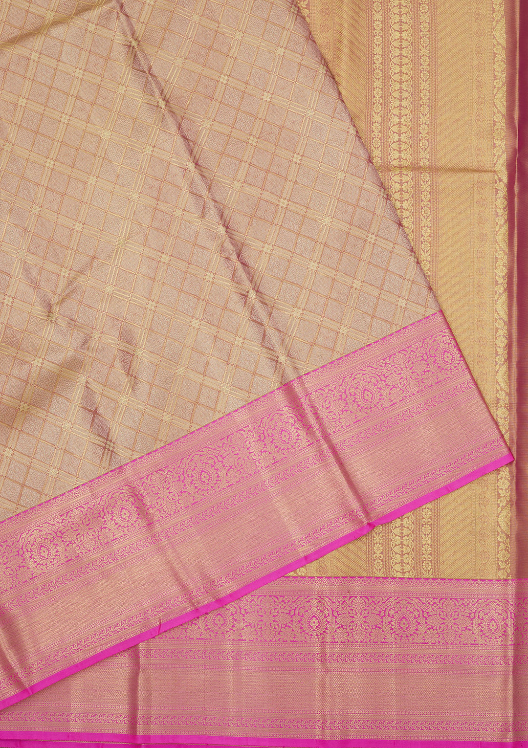 Rani Pink Zariwork Pure Silk Saree
