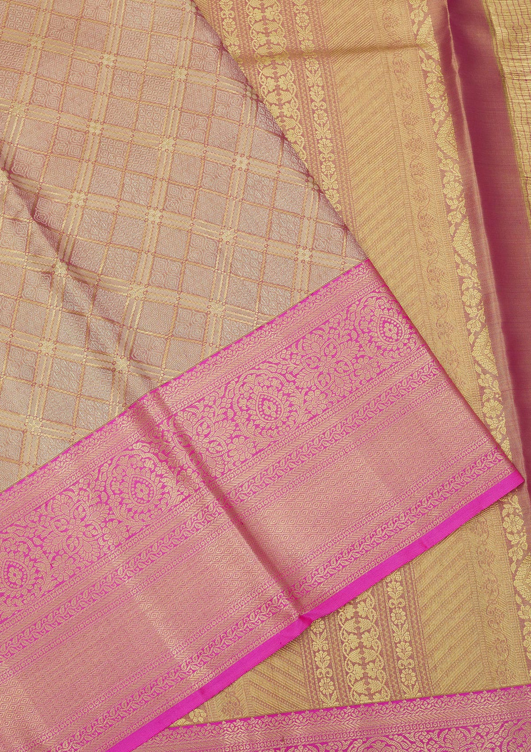 Rani Pink Zariwork Pure Silk Saree