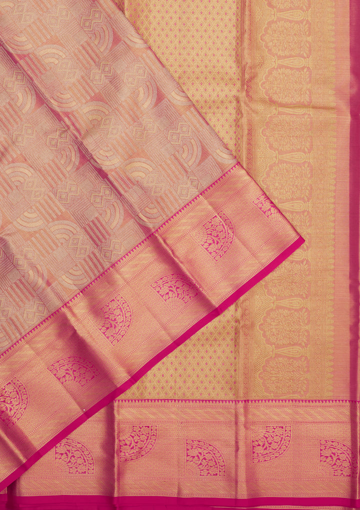 Rani Pink Zariwork Pure Silk Saree