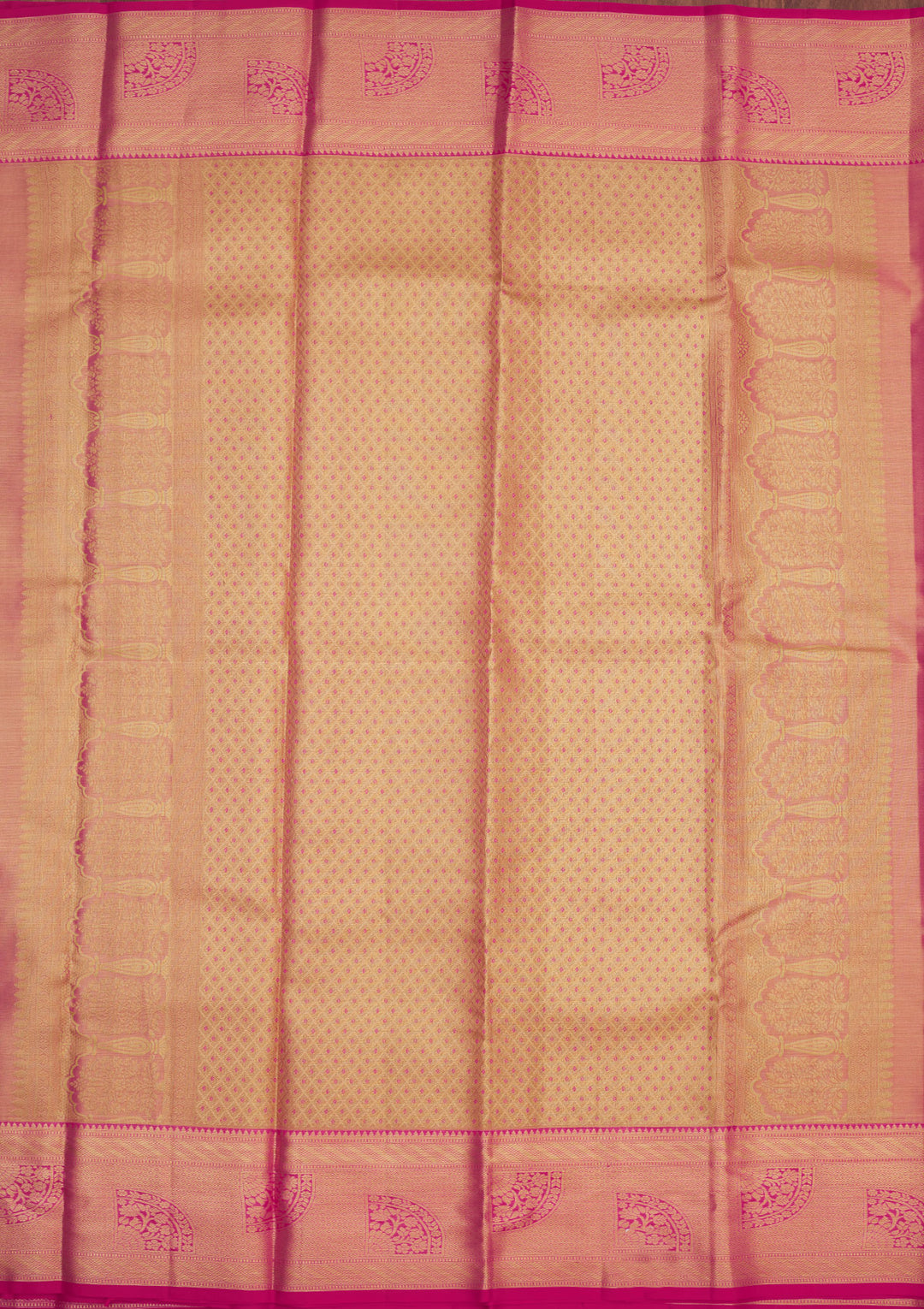 Rani Pink Zariwork Pure Silk Saree