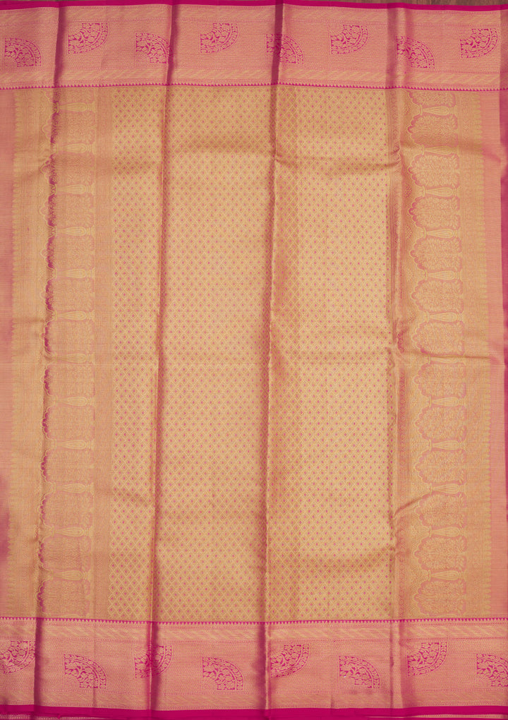 Rani Pink Zariwork Pure Silk Saree