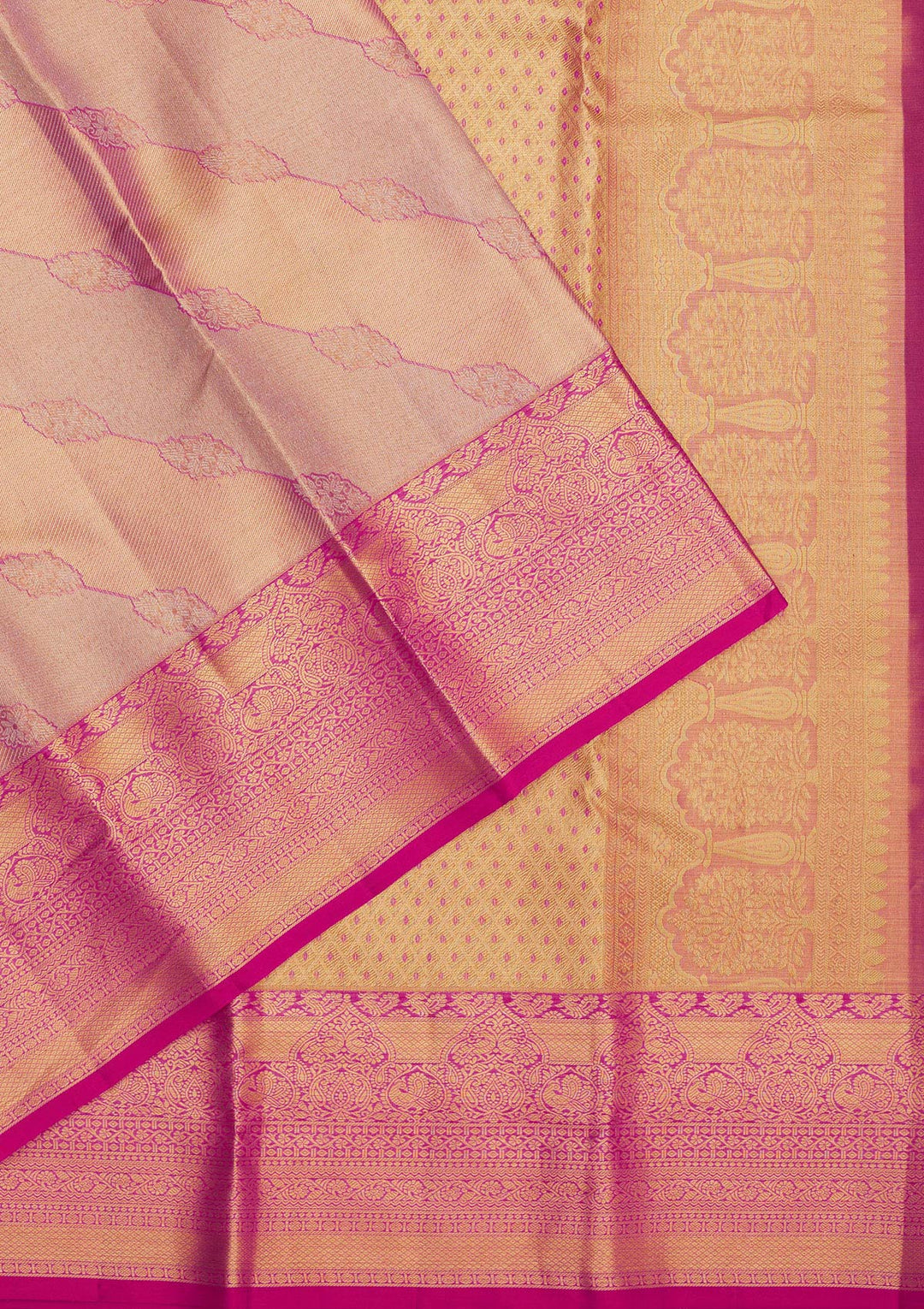 Rani Pink Zariwork Pure Silk Saree