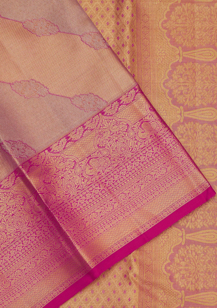 Rani Pink Zariwork Pure Silk Saree