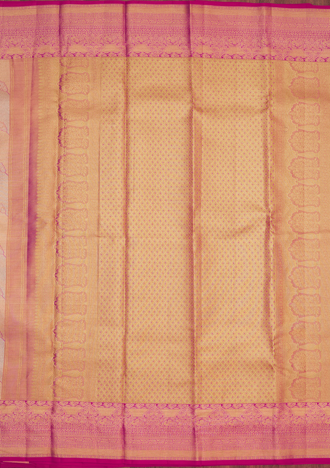 Rani Pink Zariwork Pure Silk Saree