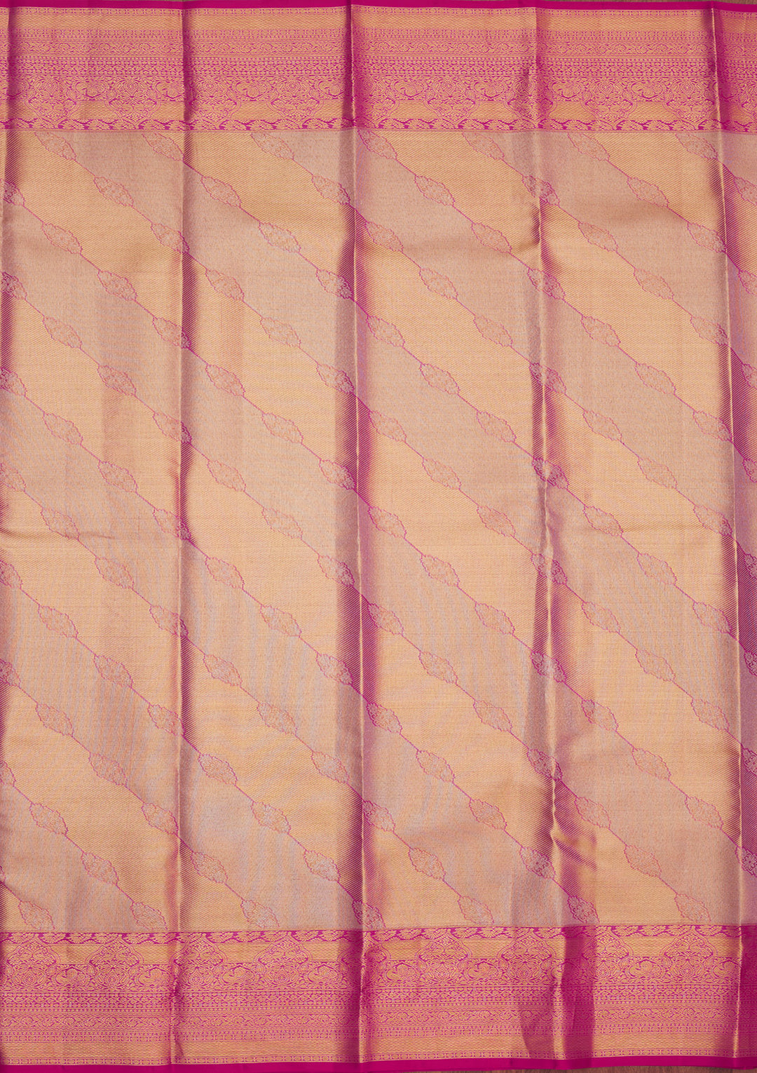 Rani Pink Zariwork Pure Silk Saree