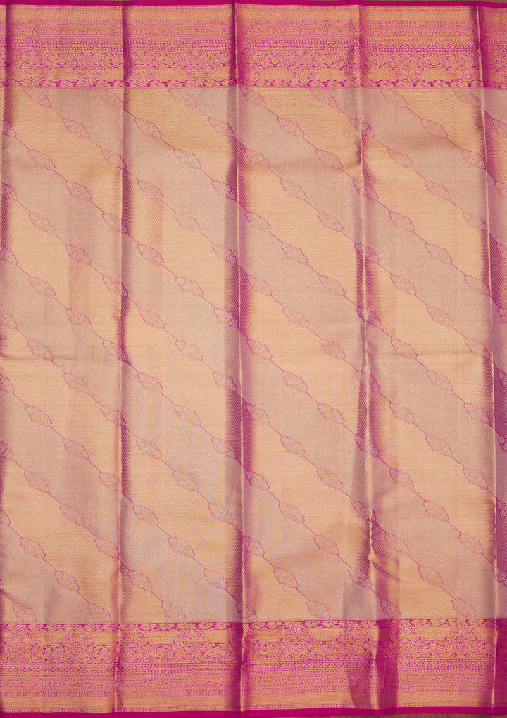 Rani Pink Zariwork Pure Silk Saree
