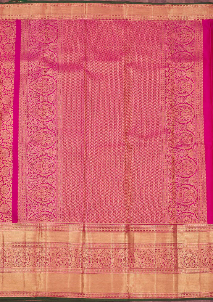 Rani Pink Zariwork Pure Silk Saree