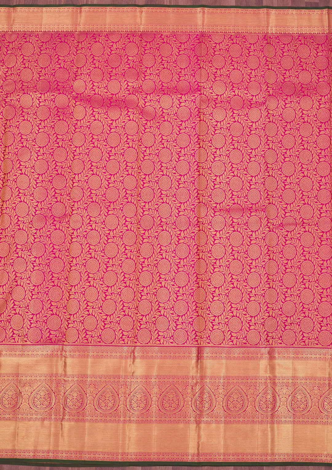 Rani Pink Zariwork Pure Silk Saree