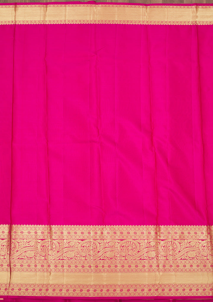 Rani Pink Zariwork Pure Silk Saree