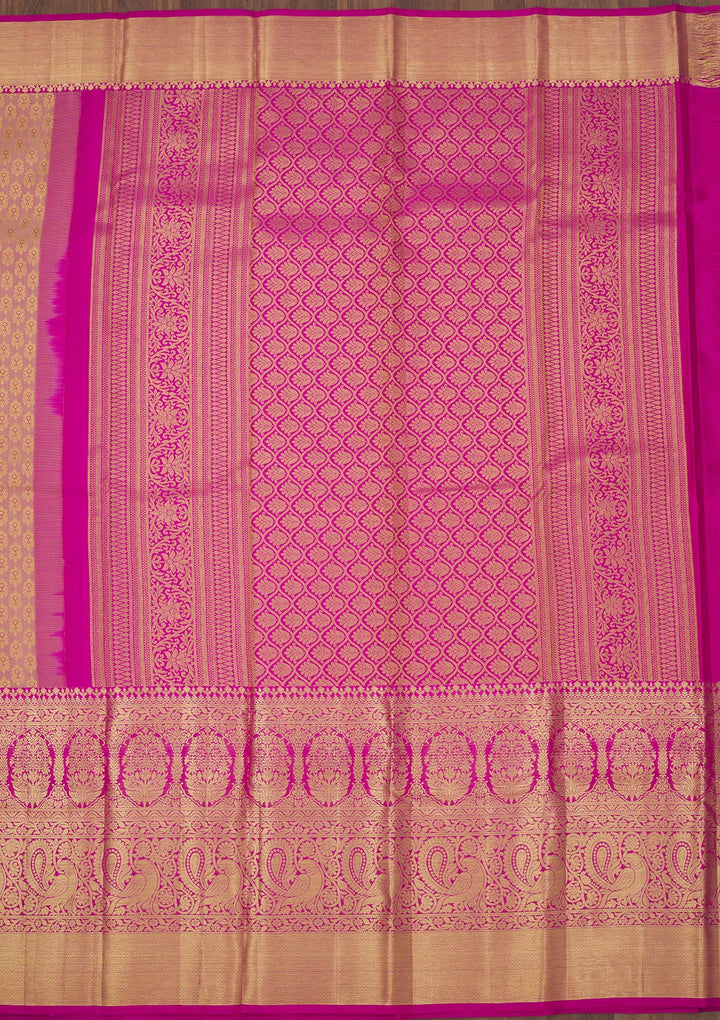 Rani Pink Zariwork Pure Silk Saree