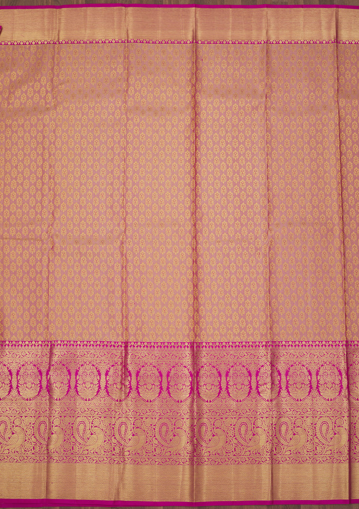 Rani Pink Zariwork Pure Silk Saree