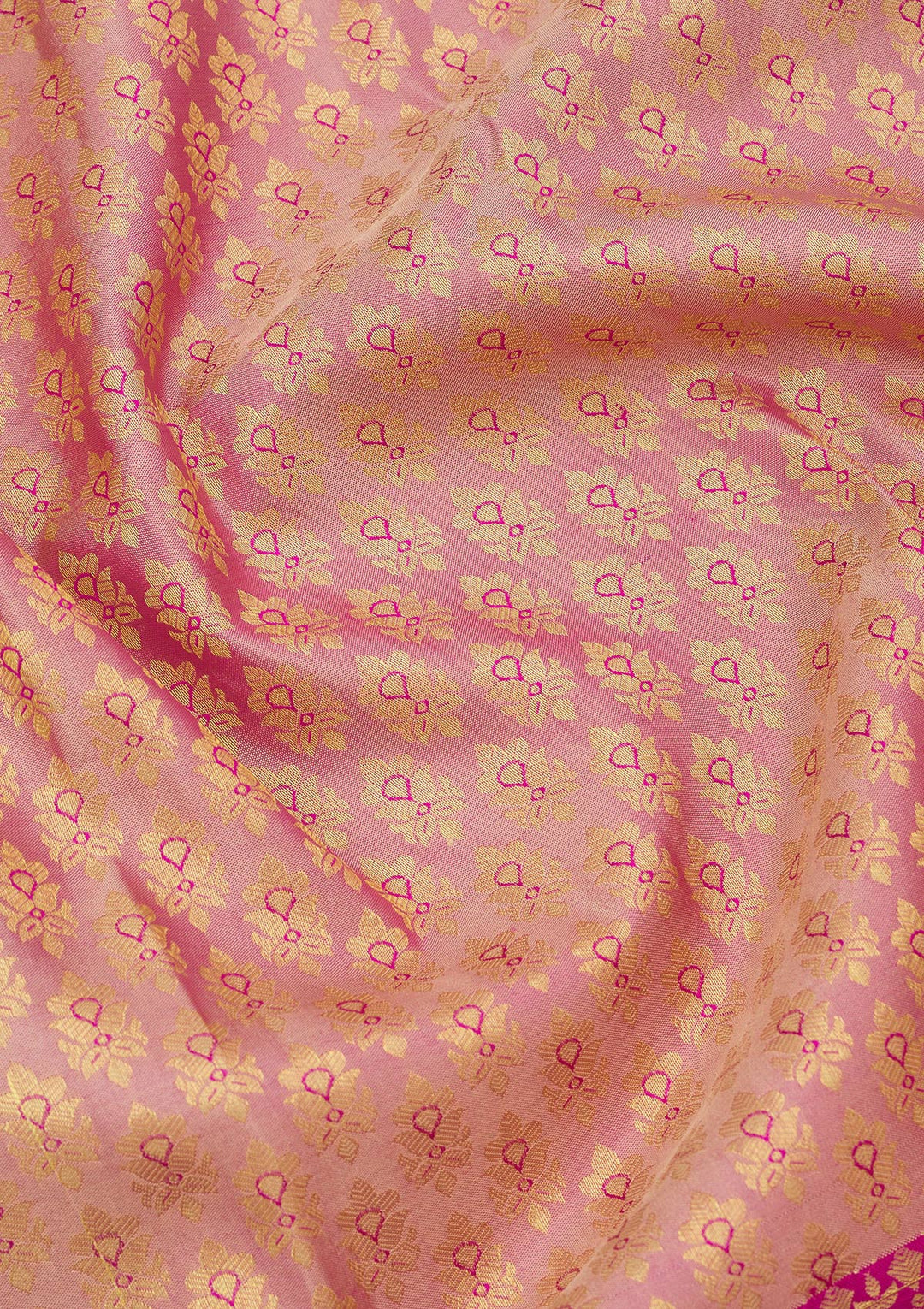 Rani Pink Zariwork Pure Silk Saree