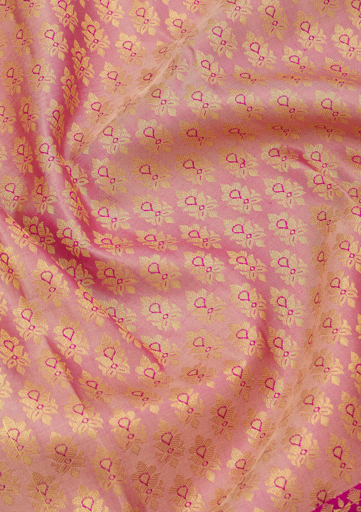 Rani Pink Zariwork Pure Silk Saree