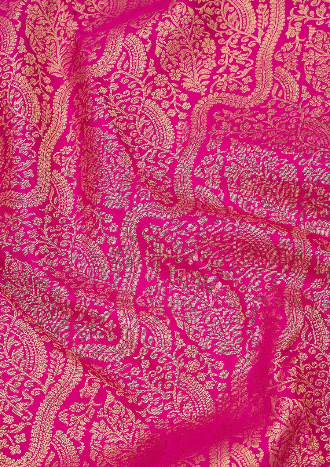 Rani Pink Zariwork Pure Silk Saree
