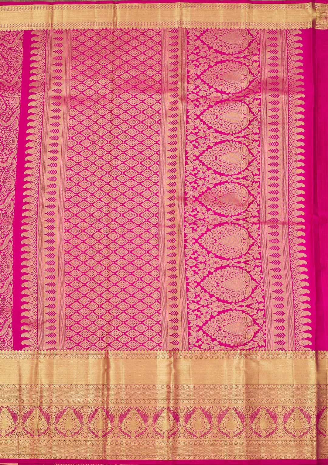 Rani Pink Zariwork Pure Silk Saree