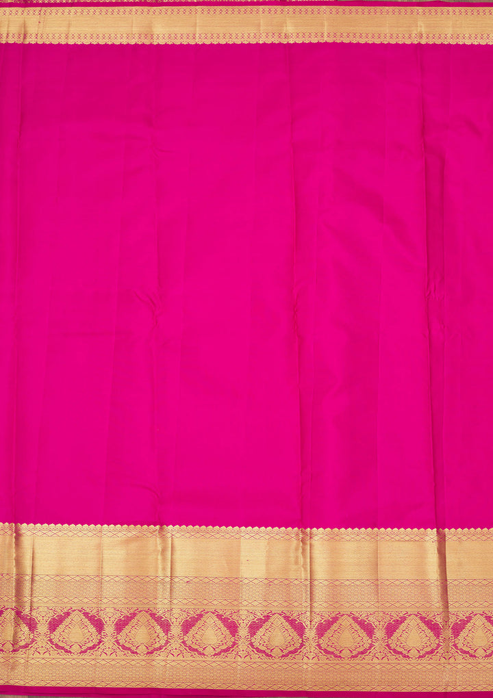 Rani Pink Zariwork Pure Silk Saree