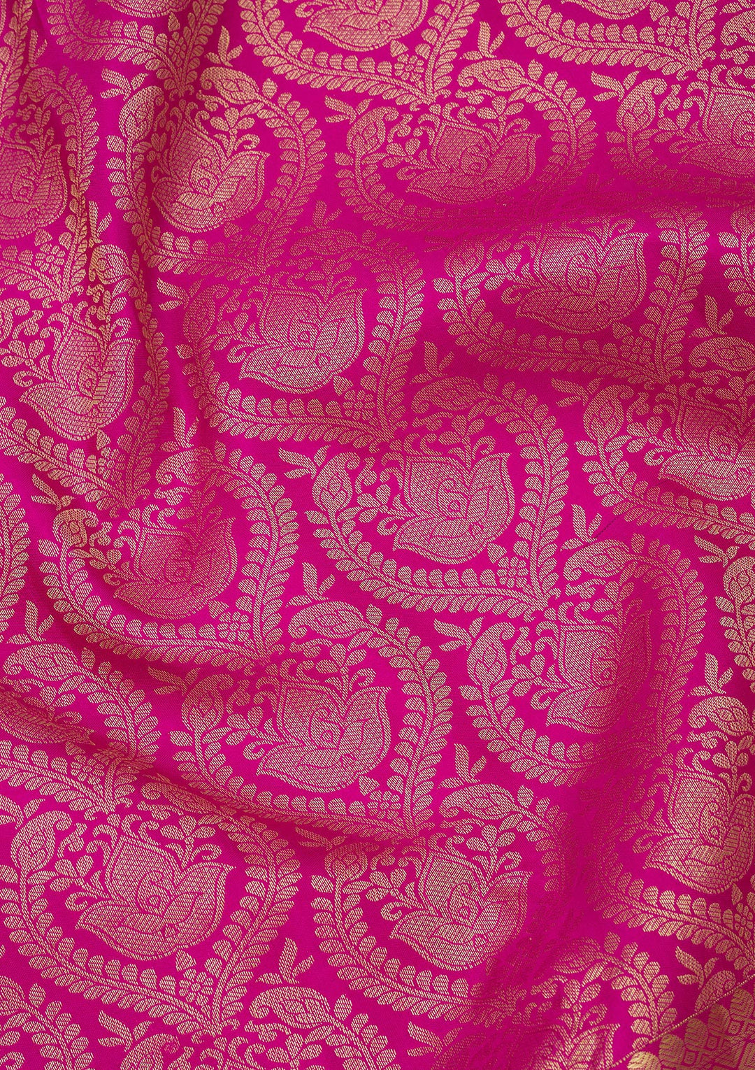 Rani Pink Zariwork Pure Silk Saree