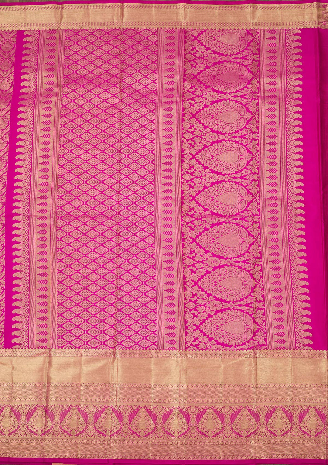 Rani Pink Zariwork Pure Silk Saree