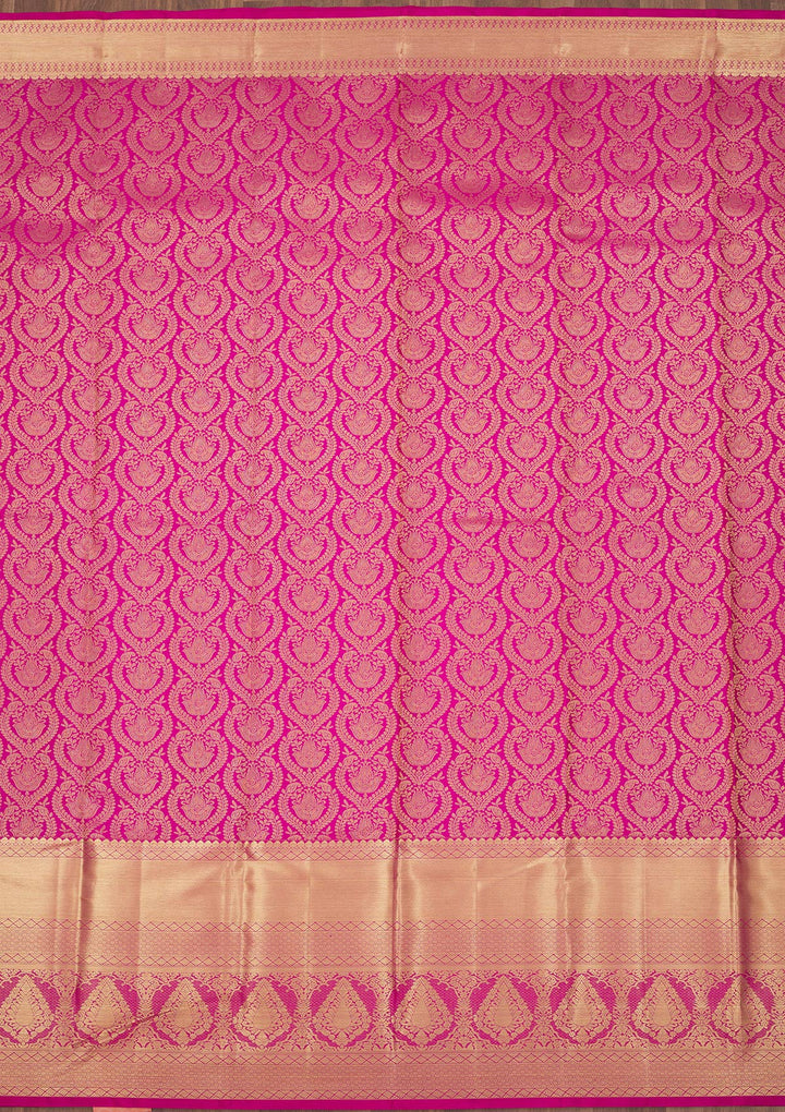 Rani Pink Zariwork Pure Silk Saree
