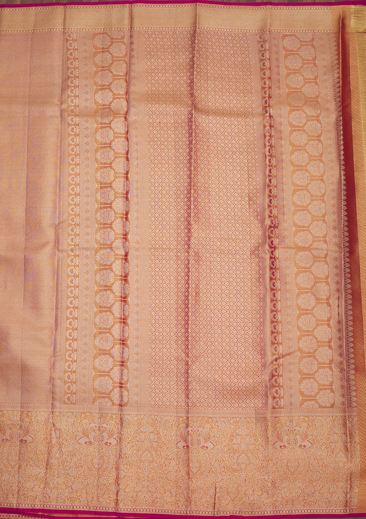 Rani Pink Zariwork Pure Silk Saree